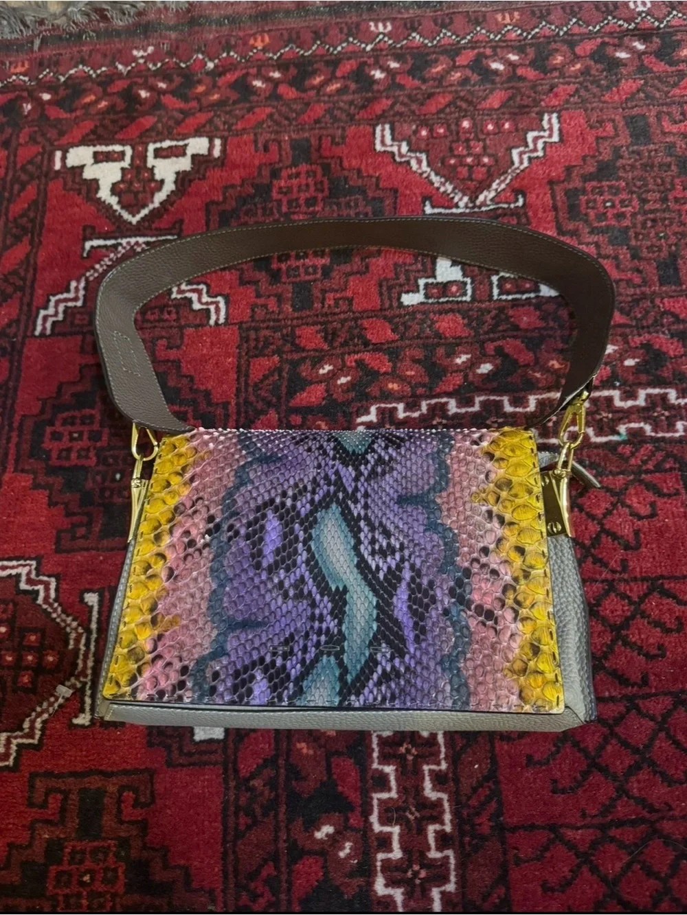 Ascot Python Snakeskin Handbag